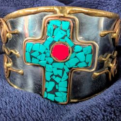 Turquoise Copper Cuff Bracelet 