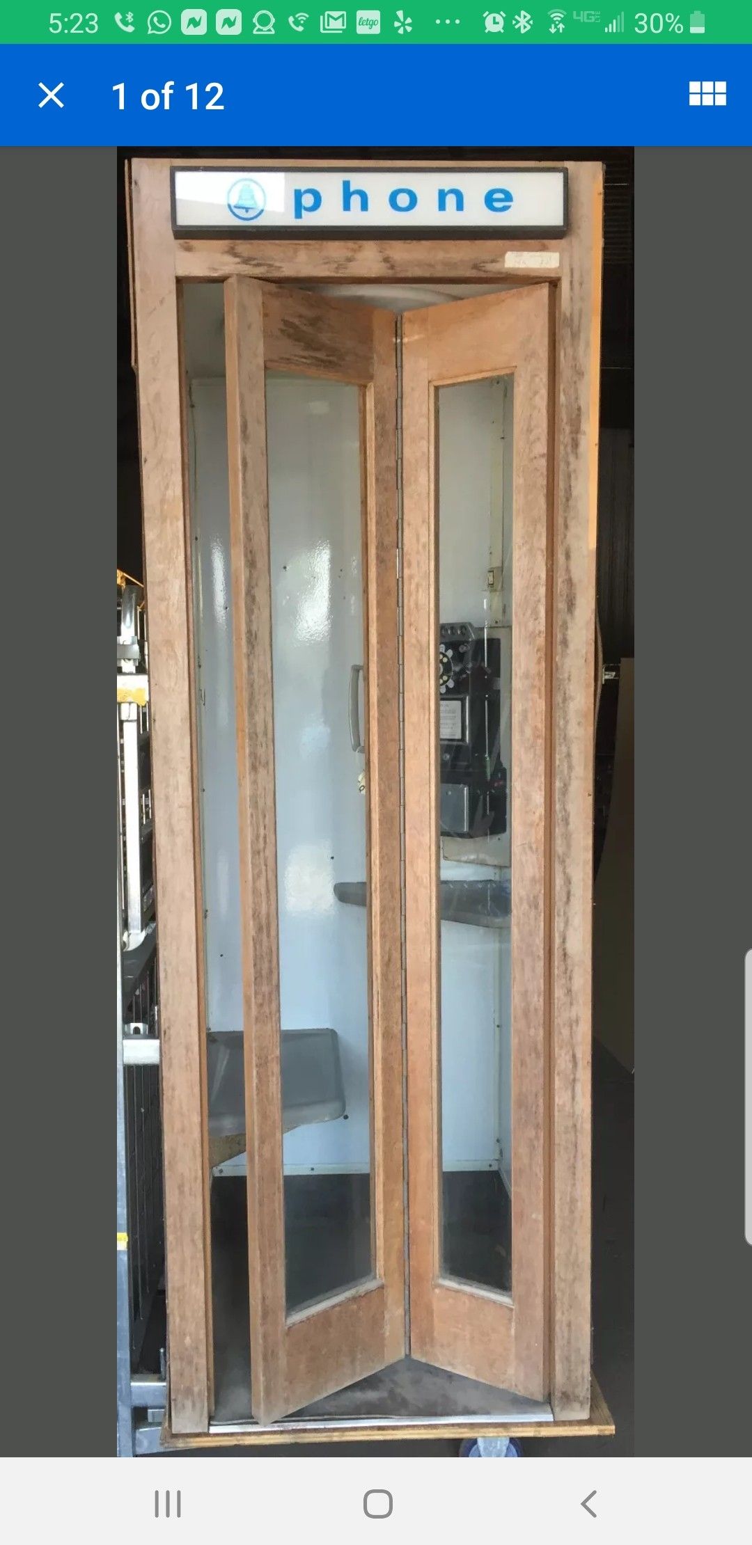 Old school vintage phone booth