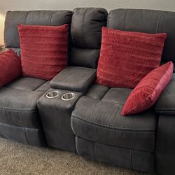 Double Reclining Loveseat and Oversized Recliner 