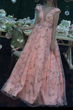 Blush Floral Evening Dress 