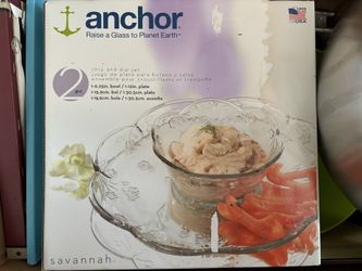 Anchor Hocking Savannah 2 Pc Chip and Dip Set