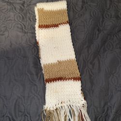 Home Made Crochet Scarf And Brown ,white Dark Brown .