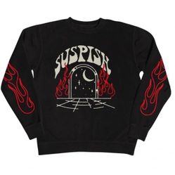Bailey Sarian Merch - Suspish Black Flame Crewneck Sweatshirt True Crime Size 2X XXL 2XL Plus Size