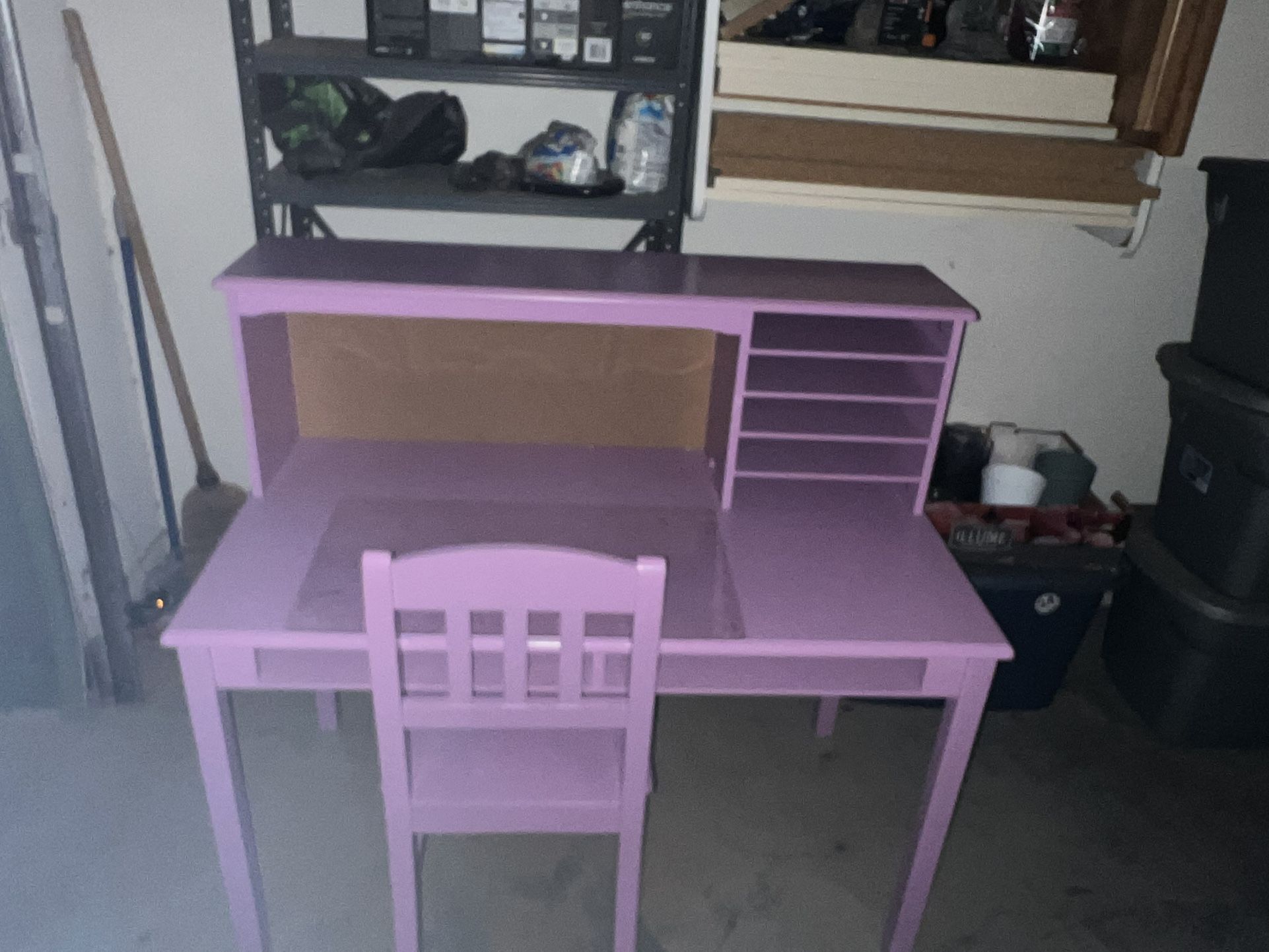 Purple Girls Desk With Chair