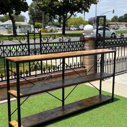 Tribesigns 70.9" Console Table, 3-Tier Sofa Table with Metal Frame 