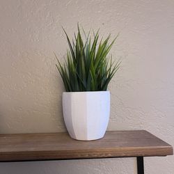 Small White Textured Planter