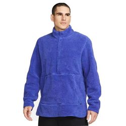 Nike Yoga Men's Fleece Pullover Blue Jacket  - Medium 