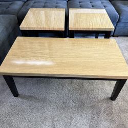 Ashley Signature Wilder Occasional Table Set Espresso T165-13 - Coffee Table 48” x 24” x 18” h & End Tables 24” x 22” x 22” h - small chip in edge of 