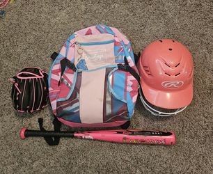 Girls softball starter kit used in 6U
