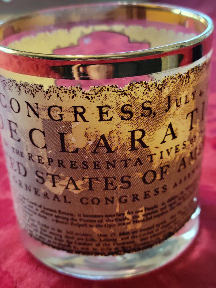  Bicentennial Declaration of Independence Glass