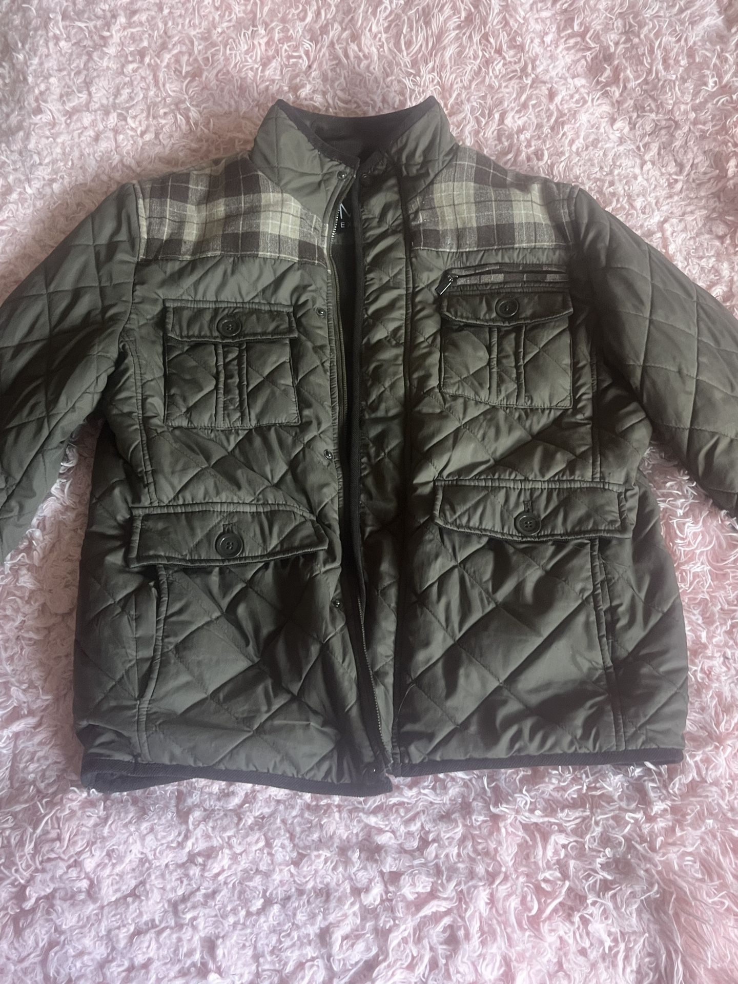 Olive Green Quilted Jacket – Max Exchange – Size L