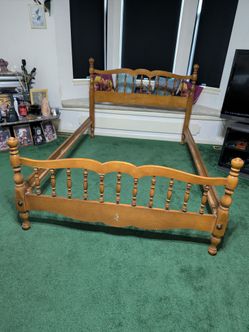 Full size wood bed frame