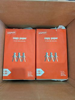 Staples Copy Paper, 8.5" x 14", 20 lbs., White, 2000 Sheets