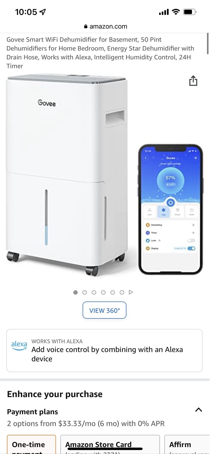 Govee Smart Wi-Fi Dehumidifier 