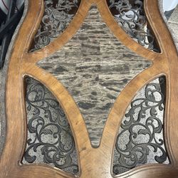 Solid Wood And Marble Table