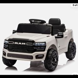 Licensed Dodge RAM 3500 12V Kids Ride On Truck,W/ Remote Control,2WD & Rear Shoc