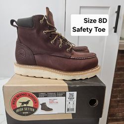 Red Wings Irish Setter Safety Toe Work Boots Size 8