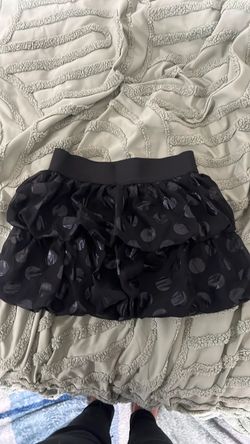 Black Tiered Bubble Mini Skirt