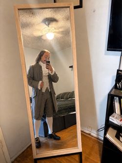 Full-Length Floor Mirror with Wood Frame