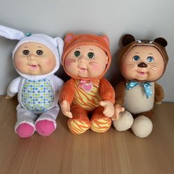 Cabbage Patch Kids Baby Doll Cuties Woodland Friends Lot Chipmunk Tiger Cat Lamb