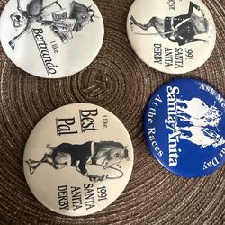 Vintage Santa Anita  4 button pins