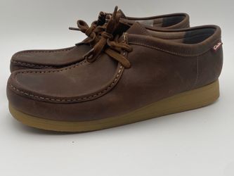 Clarks Stinson Lo Men’s Brown Leather Moccasin Lace Up Comfort US 12 UK 11 G