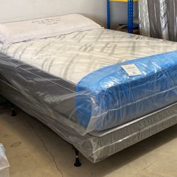 Queen Size Mattres And Box Spring Free Delivery New Set Ready To Delivery 🚚 