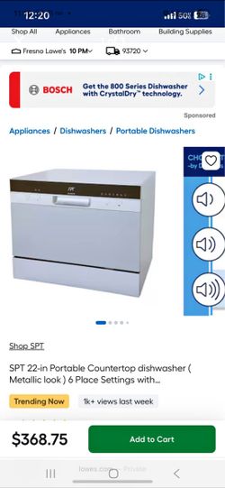 Portable Countertop dishwasher (
Metallic look) 6 Place Settings