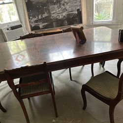 1920s Antique Dining Table With Chairs 
