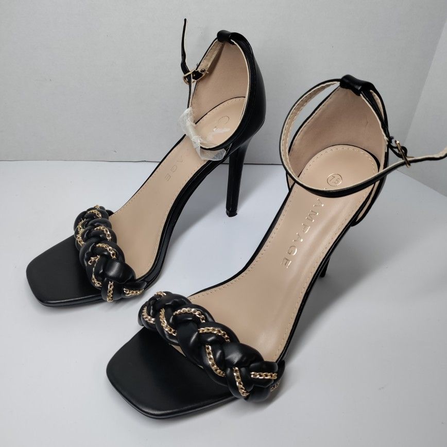 Rampage brand black high-heeled sandals SIZE 7.5 BLACK NEW