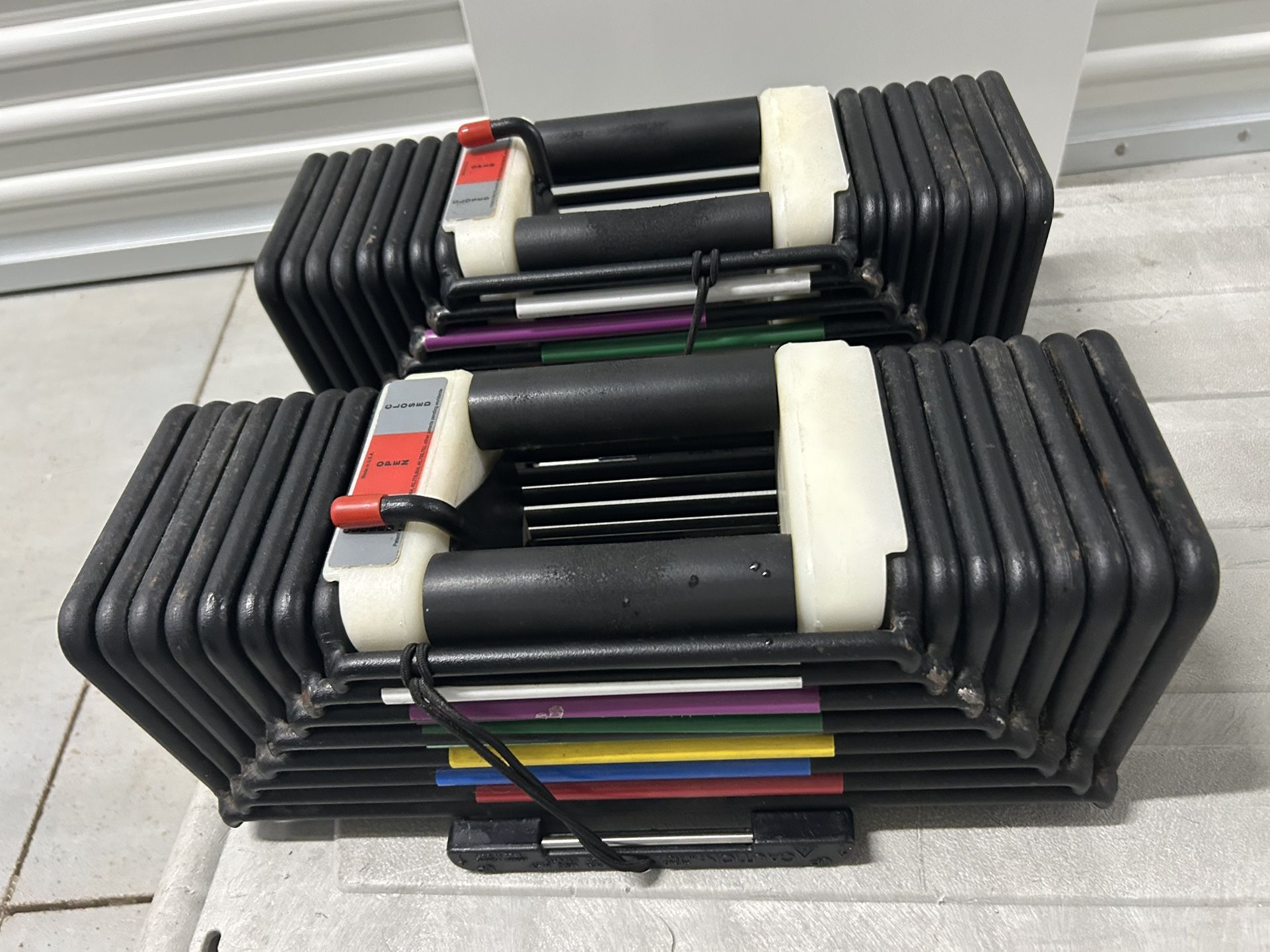 Power block 10 to 90s adjustable dumbbells pair