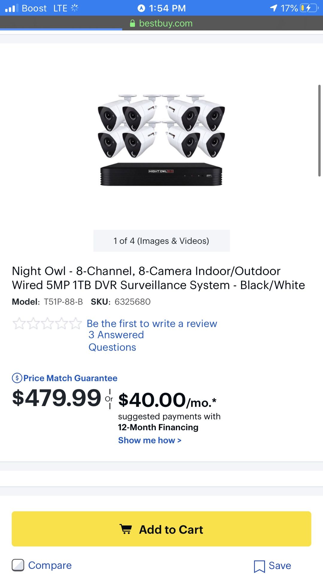 8 camera system with dvr