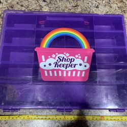 Shopkins Purple Storage Box with Shop Keeper Sign