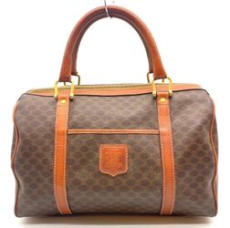 Celine Macadam Boston Bag Vintage PVC Brown Authentic Handbag