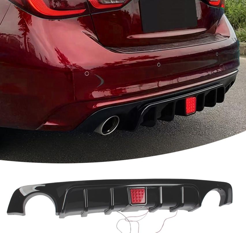 Rear Diffuser W/LED Brake Light Fit for Infiniti Q50
