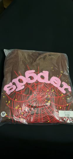Sp5der brown web hoodie