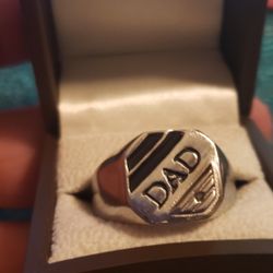 Dad Ring Stainless W/ diamond $30 Size 9