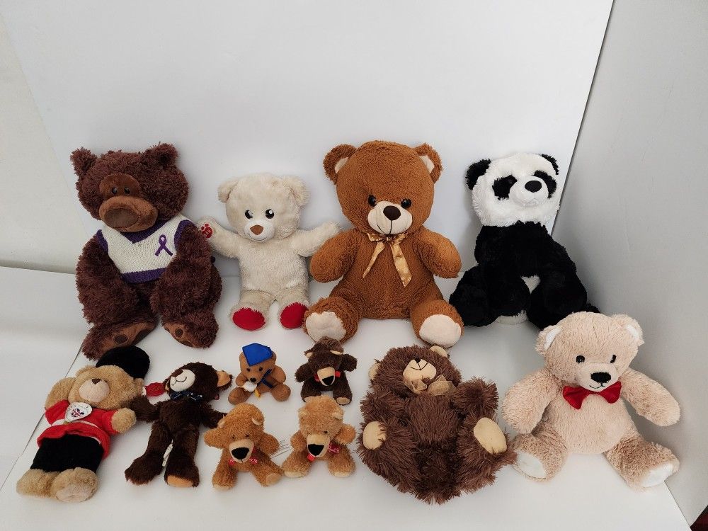 Soft & Cuddly Teddy Bears Lot 
