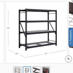 Gorilla Rack Industrial Shelving, 77” x 24” x 72"