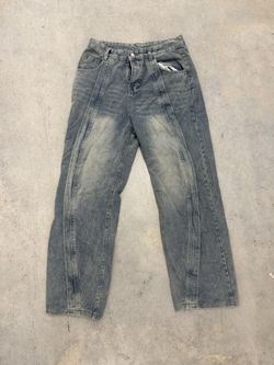 Baggy blue jeans
