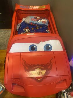 Lightning McQueen Twin Bed With Toy Storage Box