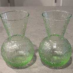 Vintage Green Flower Vases