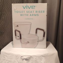 Vive Toilet Seat Riser With Arms Elongated (Unopened)