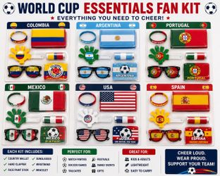 ⚽ World Cup Essentials Fan Kit 🇺🇸🇲🇽🇦🇷🇨🇴🇵🇹🇪🇸 | Everything You Need to Cheer!