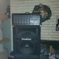 2 Soundtech  Speakers and PEAVEY AMP HEAD
