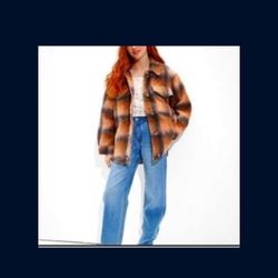 American Eagle Sherpa Flannel Jacket Bnwt