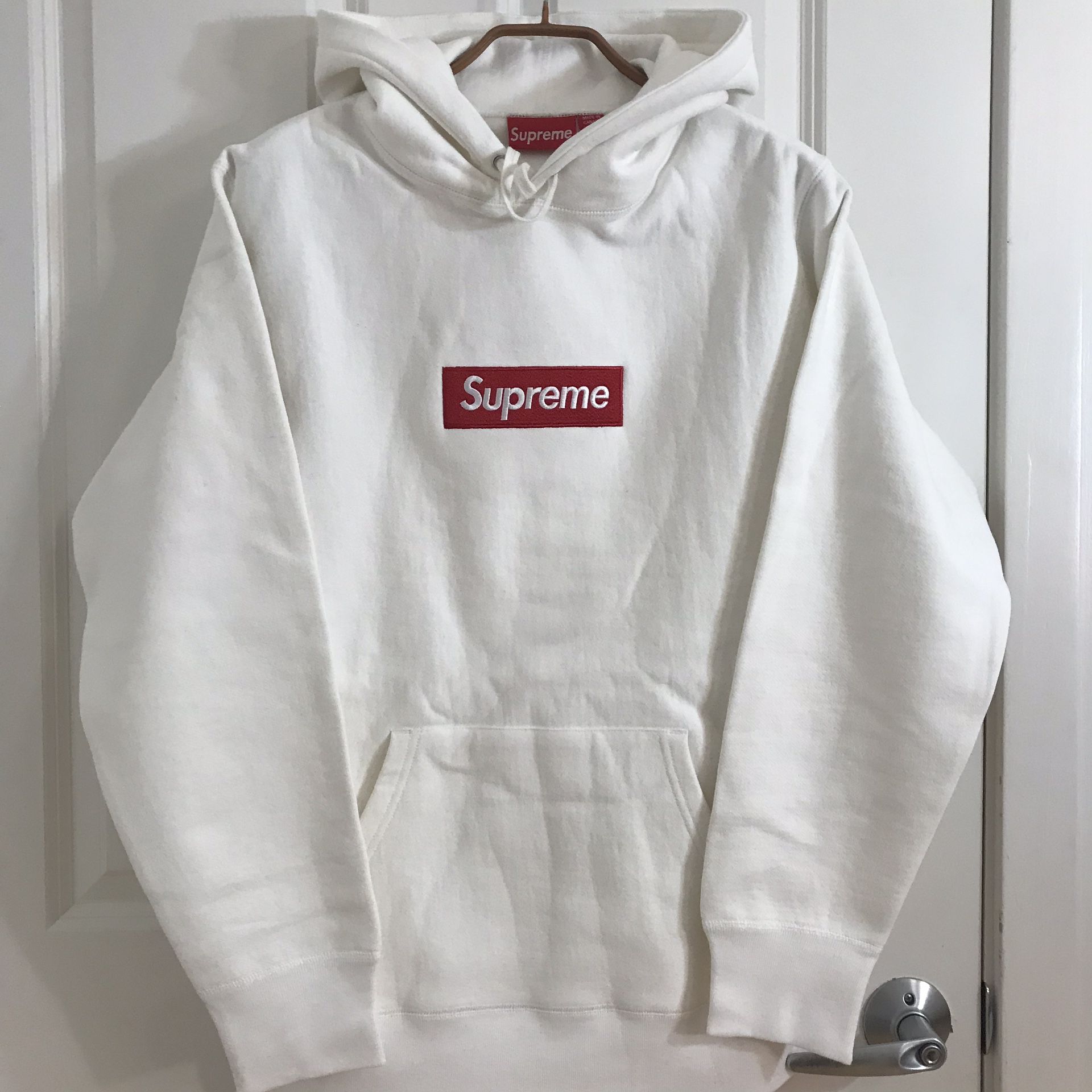 Supreme box logo hoodie white large size brand new
