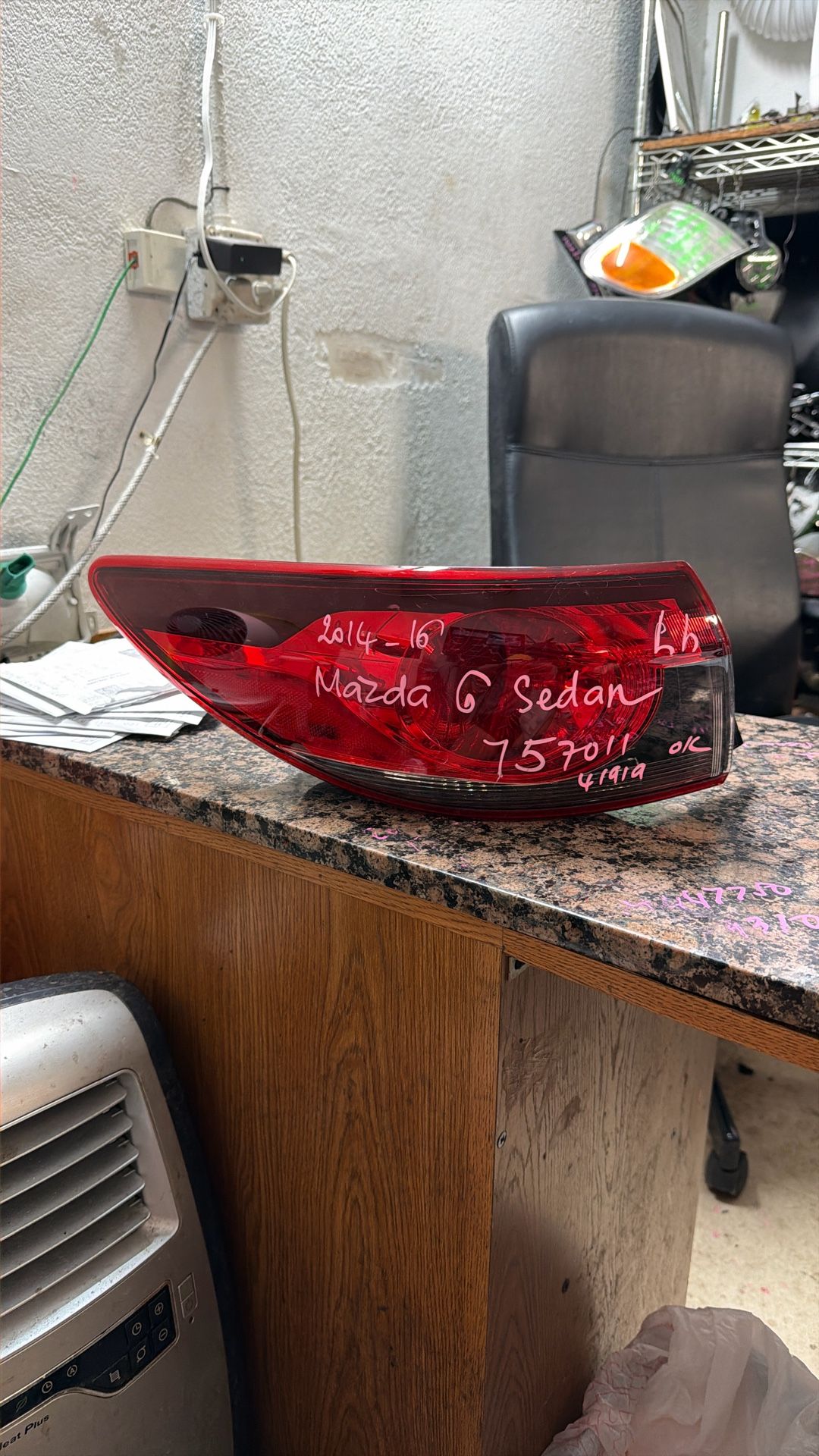 2014-16 Mazda 6 Left Taillight