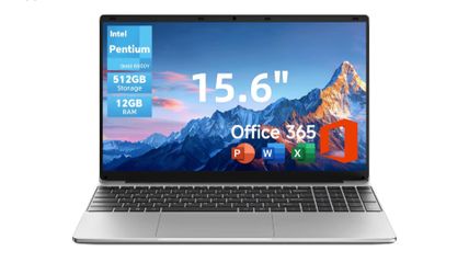 ☆ 15.6 Inch Windows 11 Laptop, 6500Y Processor, 12GB RAM 512GB Storage Expandable to 512GB, FHD Display with Numpad, Office 365 Pre-Installed, Wi-Fi 5