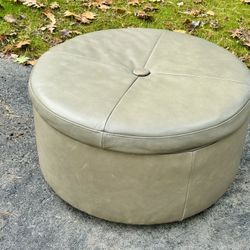 Leather Ottoman With Storage